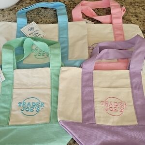 Trader Joe's Mini  Colorful Tote Bags
